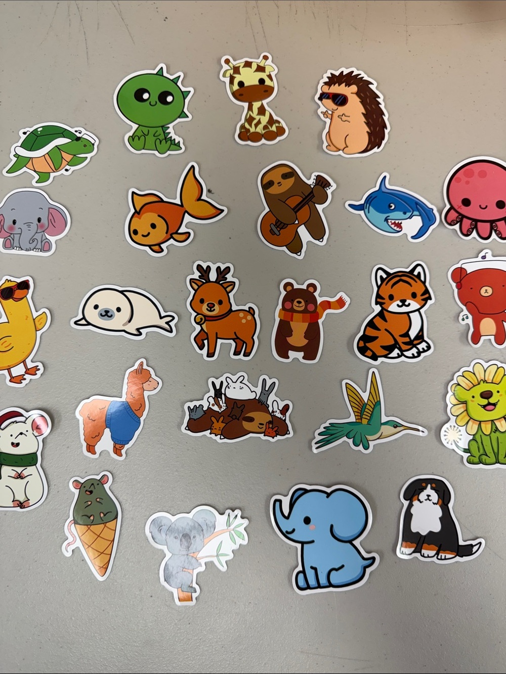 24 count Cute Animal Sticker Pack - Assorted Colorful Cartoon Characters all new